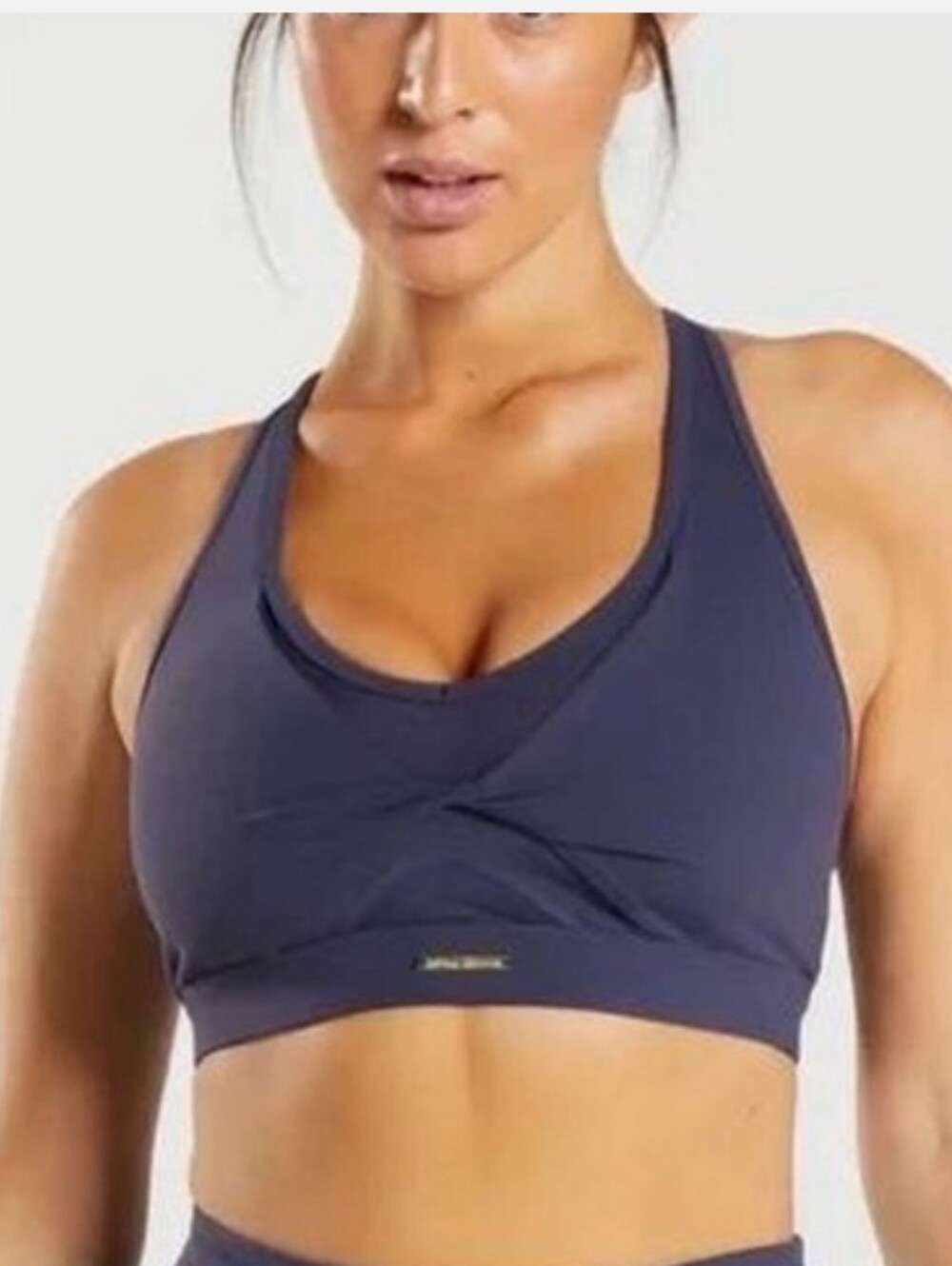 Gymshark x Whitney Simmons Indigo Purple Mesh Twist Front Sports Bra Sz S